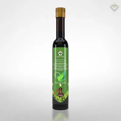 خلاصة عشبة الشعير المائية في خل التفاح الطبيعي