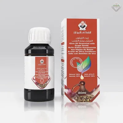 خلاصة بذور العنب الزيتية في زيت الزيتون البكر الطبيعي